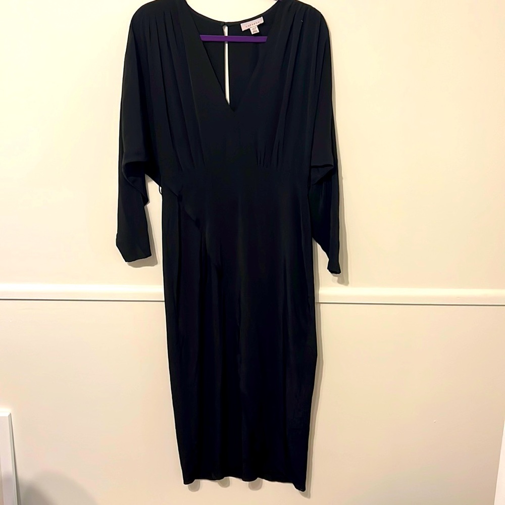 Top shop Black long sleeve work dress